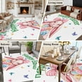 thumbnail image 5 of Spring Easter Area Rugs 5'x7', Small Throw Rugs for Laundry Room Playroom, Pink Cute Rabbits Flowers Eggs Butterflies Plants Indoor Outdoor Rug Non-Slip Low Pile Carpet Runner Reversible Floor Mats, 5 of 8