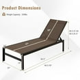 thumbnail image 7 of Spaco Patio Lounge Chair, 6-Position Chaise Lounge Chairs with Rustproof Aluminium Frame-Brown, 7 of 7
