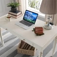 thumbnail image 3 of Leick Home Office Farmhouse Writing Desk with Center Drawer in White, 3 of 7
