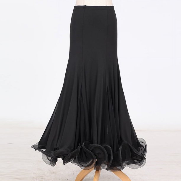 Falda de práctica de baile con diseño de espina de pescado rizada Falda de baile Falda de práctica de baile con diseño de espina de pescado rizada