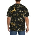 thumbnail image 3 of Sikiie Christmas Gold Deers1 Men's Wrinkle Free Untucked Cuban Shirt Business Casual Button Down Shirts Short Sleeve Shirt4X-Large, 3 of 5