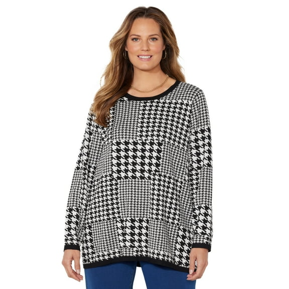 Catherines Women's Plus Size Liz&Me Patterned Pullover Sweater