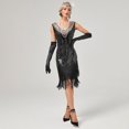 thumbnail image 3 of IDOPIP Women’s 1920s Flapper Dress Vintage Gatsby Sequins Fringe Dress Cocktail Evening Gown, 3 of 8