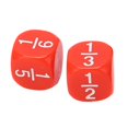 thumbnail image 4 of 20 Pcs 6 Sided Plastic Fractional Dice Set, Multi-Faceted Table Game Accessories for Kids Math Practice, Red, 4 of 4