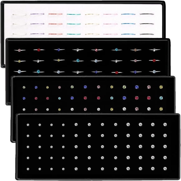 Set de anillos nasales NewCraft de acero quirúrgico en forma de L, 200 unidades