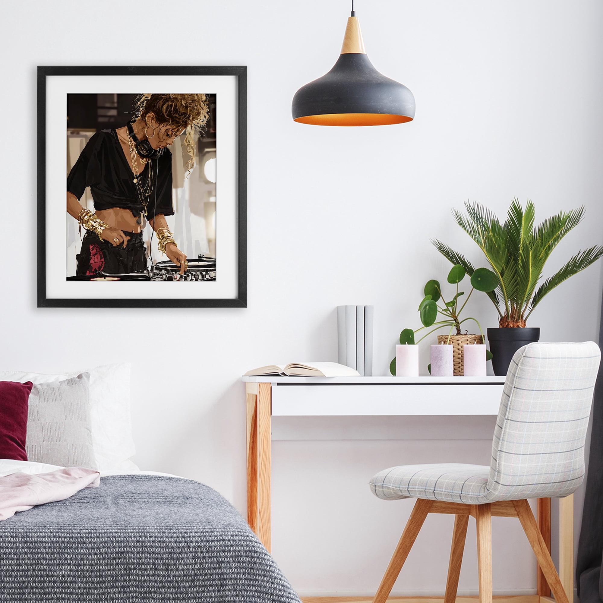 Stupell Industries Speaking Through Music DJ Black Framed Print Under Glass, design by Franklyn Gregory