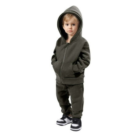 

FANDANIV Boys And Girls Casual Loose Long Sleeve Fall Sets Children Suit Winter Hoodie And Pants Plus Warm Zip Up Solid Color Clothes Jacket Sport Juniors Tops For Teen