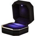 thumbnail image 1 of Ring Box Case With Led Light Square Black Jewelry Display Gift Box For Proposal Engagement Wedding, 1 of 5