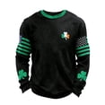 thumbnail image 2 of Ceisia Men's Relaxed Fit Long Sleeve St. Patrick's Day Irish-American Shamrock Waffle Knit Sweatshirt Black S Gifts, 2 of 3