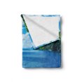 thumbnail image 2 of Nature Soft Flannel Fleece Blanket, Scenic View Sea Bay and Mountain Islands in Palawan Philippines Idyllic Image, Cozy Plush for Indoor and Outdoor Use, 50" x 60", Blue Green White, by Ambesonne, 2 of 6