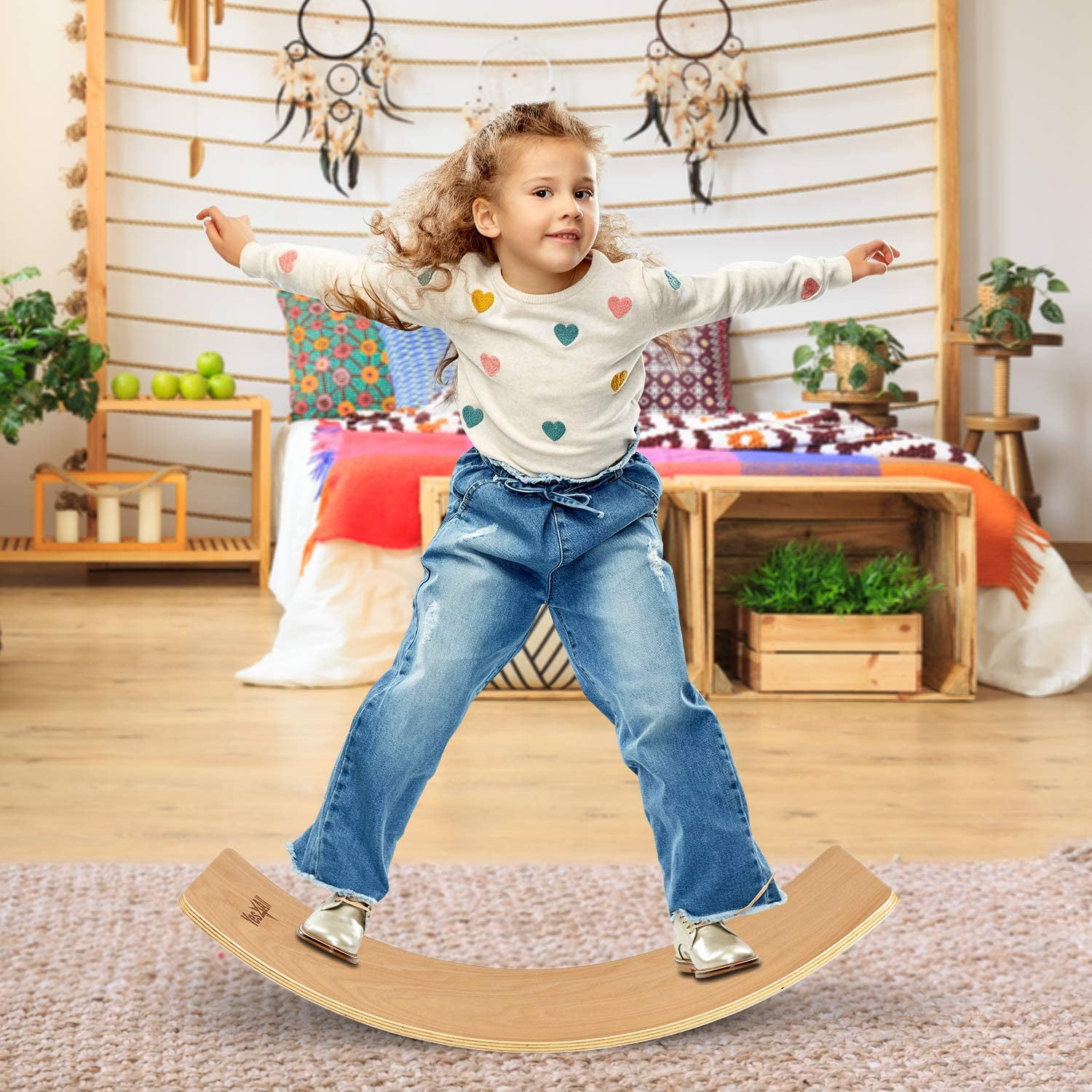 Yes4All Wooden Balance Kinderboard Balance Board Kids / Wobble