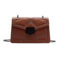 thumbnail image 2 of Bolso de hombro con cadena de piel sintética para mujer, tipo clutch, tarjetero, tipo bandolera marrón, 2 of 9