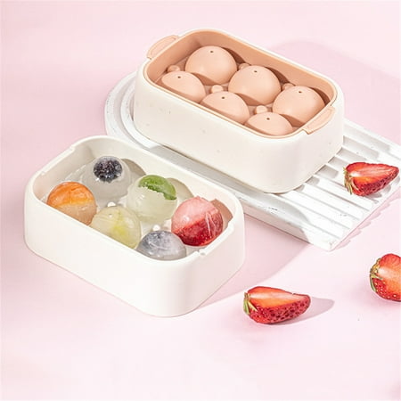 

Daylightpeach Ice Cube Tray Silicone 6-hole Ice Hockey Reusable Silicone Sphere Ice Mold Easy to Release Whiskey Ice Ball Maker. Good For Soda Beer Cocktail coffee etc.
