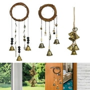 Spencer Witch Bells Protection Door Hangers Witch Wind Chimes Wreath Handmade Hanging Witch Bells for Home Door Garden Decor