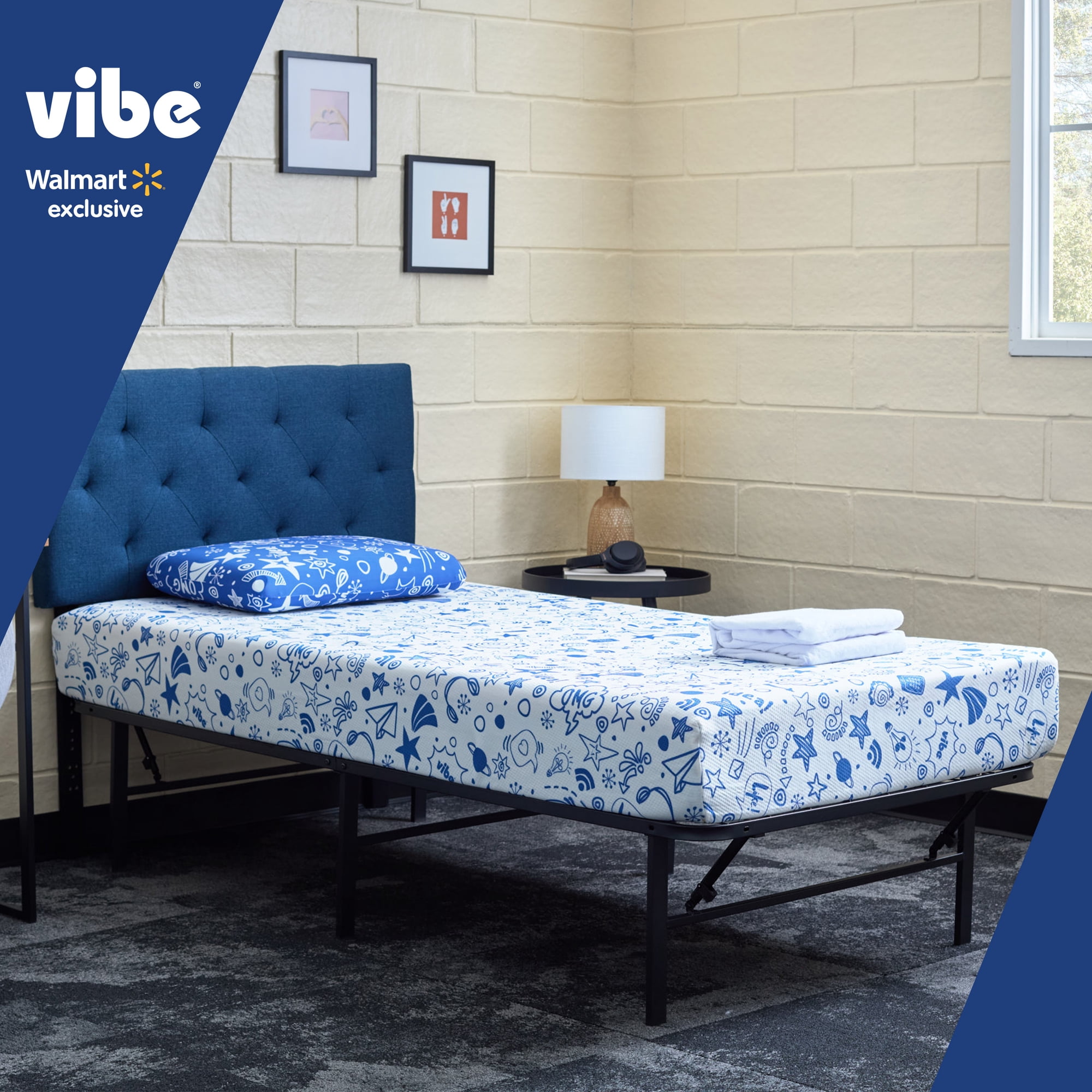Vibe® Cool Sleep Bundle Featuring: Gel Memory Foam 8-inch Mattress Memory Foam Standard Pillow and Water-Resistant Protector (For Adults) Full