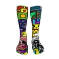 thumbnail image 3 of Saiise Geometry Dash Funny Socks Men Women Boys Kids Adults Novelty Graphic 20in stockings Crazy Design Casual Dress Socks for Sports,Running,Travel, 3 of 6