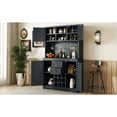 thumbnail image 5 of Dark Blue Wine Bar Cabinet With Storage - Coffee Drawers And Shelves For Kitchen In Antique With Cabinets, Drawers, Dining Room, 5 of 7