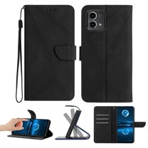 Wallet Case For Motorola Moto G Stylus 5G 2023, RFID Blocking Magnetic Flip Case with Card Slots Holder Kickstand Wrist Strap, PU Leather Folio Shockproof Protective Cover, Black