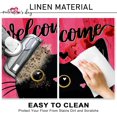 thumbnail image 5 of Welcome Valentines Day Black Cat Kitchen Rugs Set of 2, Pink Love Hearts Kitchen Mats Decor Pet Lover Gifts, Anniversary Wedding Floor Door Mat Home Decorations - 17x29 and 17x47 Inch, 5 of 6