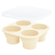 FEOYA Baby Food Storage Container infant Food Freezer Tray Silicone ice lattice mold 4 Compartments with Lid for Homemade Baby Food Breast Milk Vegetable Fruit Purees