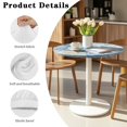 thumbnail image 5 of SEANATIVE Round Cocktail Table Covers with Elastic Fit Functional Tablecloths Easy to Use Decorative Small Round Table Topper Cap for Celebrations Parties 24'' Diameter, Marble Light Blue Gold, 5 of 7