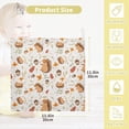 thumbnail image 2 of Dreamtimes 5 PCS Cute Squirrel Pattern Baby Muslin Washcloths, Autumn Leaves Face Towel Burp Cloths Ultrasoft Absorbent Cotton Bath Wipes Towels for Newborn Boys Girls, 2 of 7
