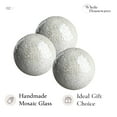 thumbnail image 3 of Decorative Balls Set of 3 Glass Mosaic Sphere Dia 4" (White), 3 of 8