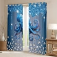 thumbnail image 2 of Erosebridal Marine Octopus Curtains Pack of 2 (52x84), Ocean Sealife 30%-50% Black Out Curtains, Bling Diamond Curtains for Living Room, Window Curtains Room Decor, 2 of 6