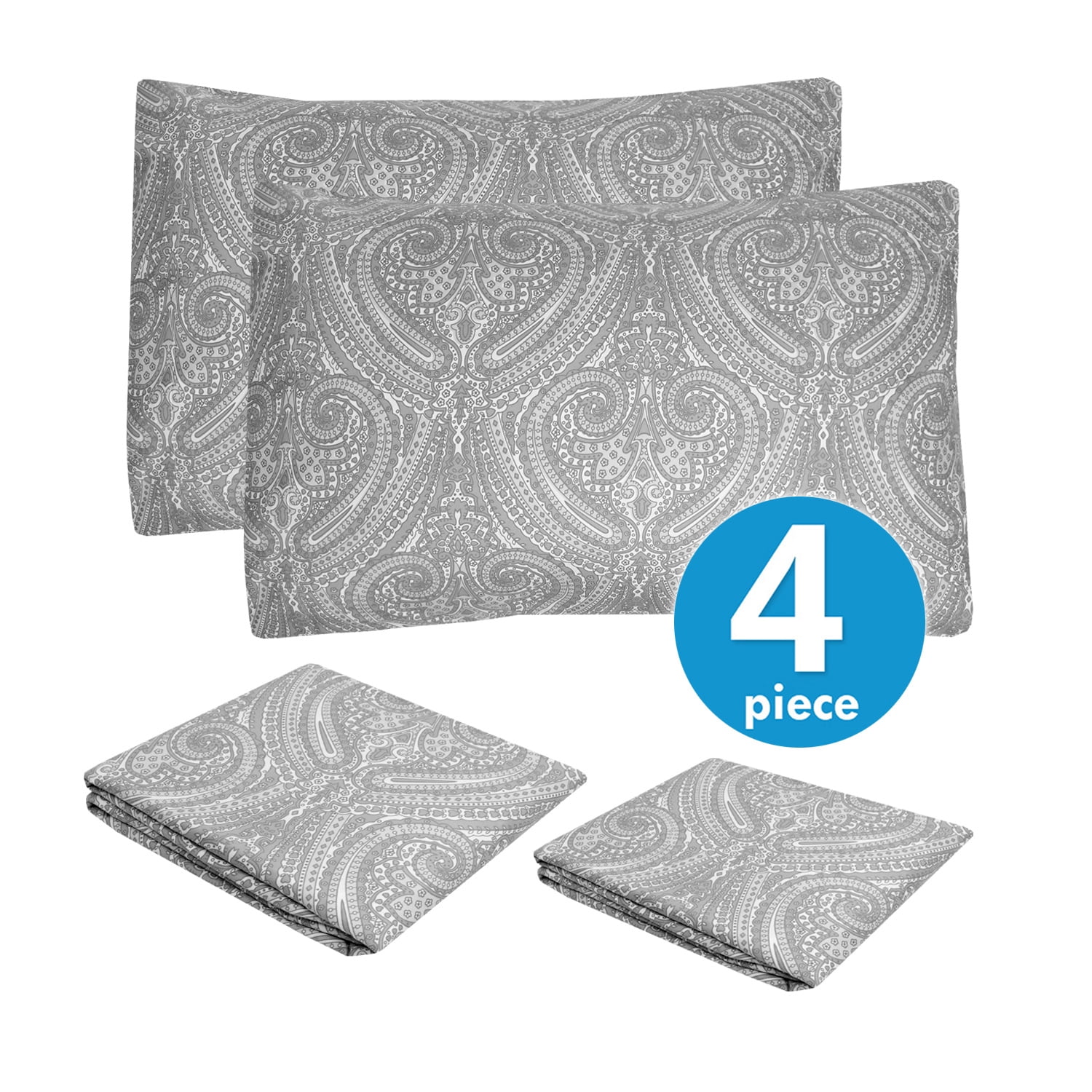 Sweet Home Collection 1800 Count Paisley Print Microfiber Sheet Set