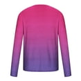 thumbnail image 4 of Honeeladyy Men's Crew Neck Casual Long Sleeve Gradient T-Shirts Classic Shirts for Men #B-Hot Pink-XXXXXL, 4 of 5
