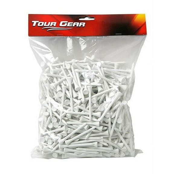 Tour Gear Wooden Golf Tees White, 3-1/4 inch Tall (500-Pack)