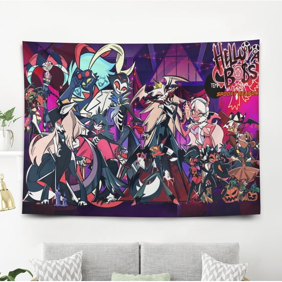 Helluva Boss-Theme Anti-pilling Tapestry Gift Wall Hanging Backdrop for Room Bedroom Girls Fans Background Banner Party Birthday Supplies Decor