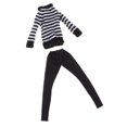 thumbnail image 1 of Muñeca de Moda Ropa de Invierno Suéter a Rayas Y Pantalones para Negro, 1 of 8