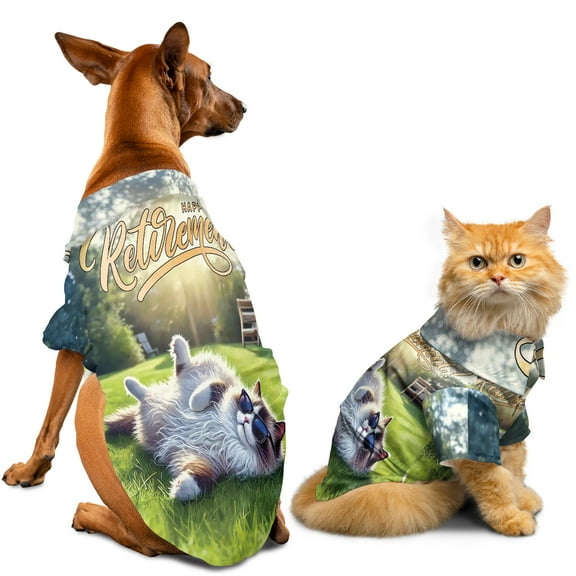 Happy Retirement with Ragdoll Enjoy Life Rest Time Hawaiian Summer Shirt for Small Medium Large Dog Cat Cat Lover Kitten Owner Gifts Idea - 02027