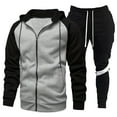 thumbnail image 3 of Letdown Mens 2 Piece Outfits Athletic Sweatsuit Full Zip Jogging Long Sleeve Casual Sports Outfits Workout Sports Set Sportswear (Light Gray, S), 3 of 3