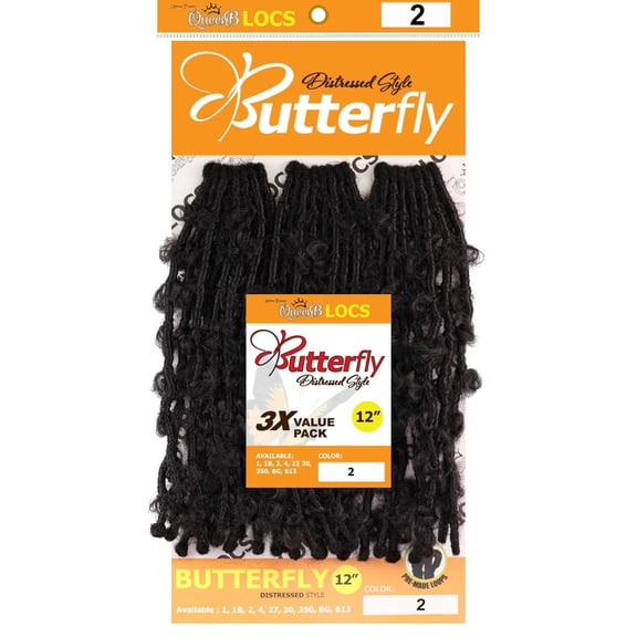 QueenB Butterfly Distressed Locs 12" - #2