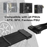 Silverstone Technology Pp07E-Mbb, 30Cm Motherboard 24Pin To 24Pin Sleeved Extention Cable, Black, Sst-Pp07E-Mbb