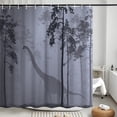 thumbnail image 2 of Forest Dinosaur Shower Curtain, Jungle Wild Raptor Dino Animal Child Kids Boys Men Bathtub Curtains for Bathroom Farmhouse Decor Grey Polyester Durable Fabric Bath with 12 Hooks, 72x84, 2 of 6