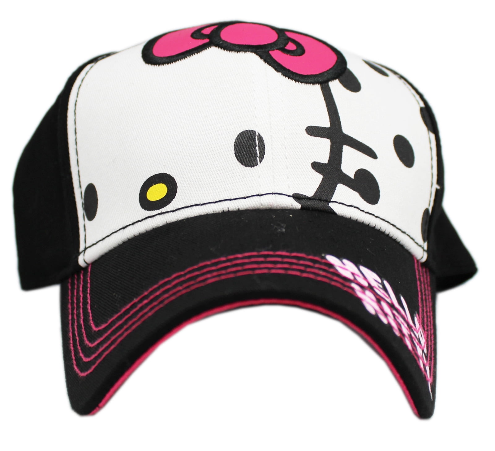 Hello Kitty Baseball Cap Pink Heart BLACK Hat Kid Girls New HEK3938B 