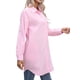 thumbnail image 3 of Vestido Camisero Informal para Mujer, Cuello en V, Botones, Larga, Holgado, Minivestido Rosa L, 3 of 8