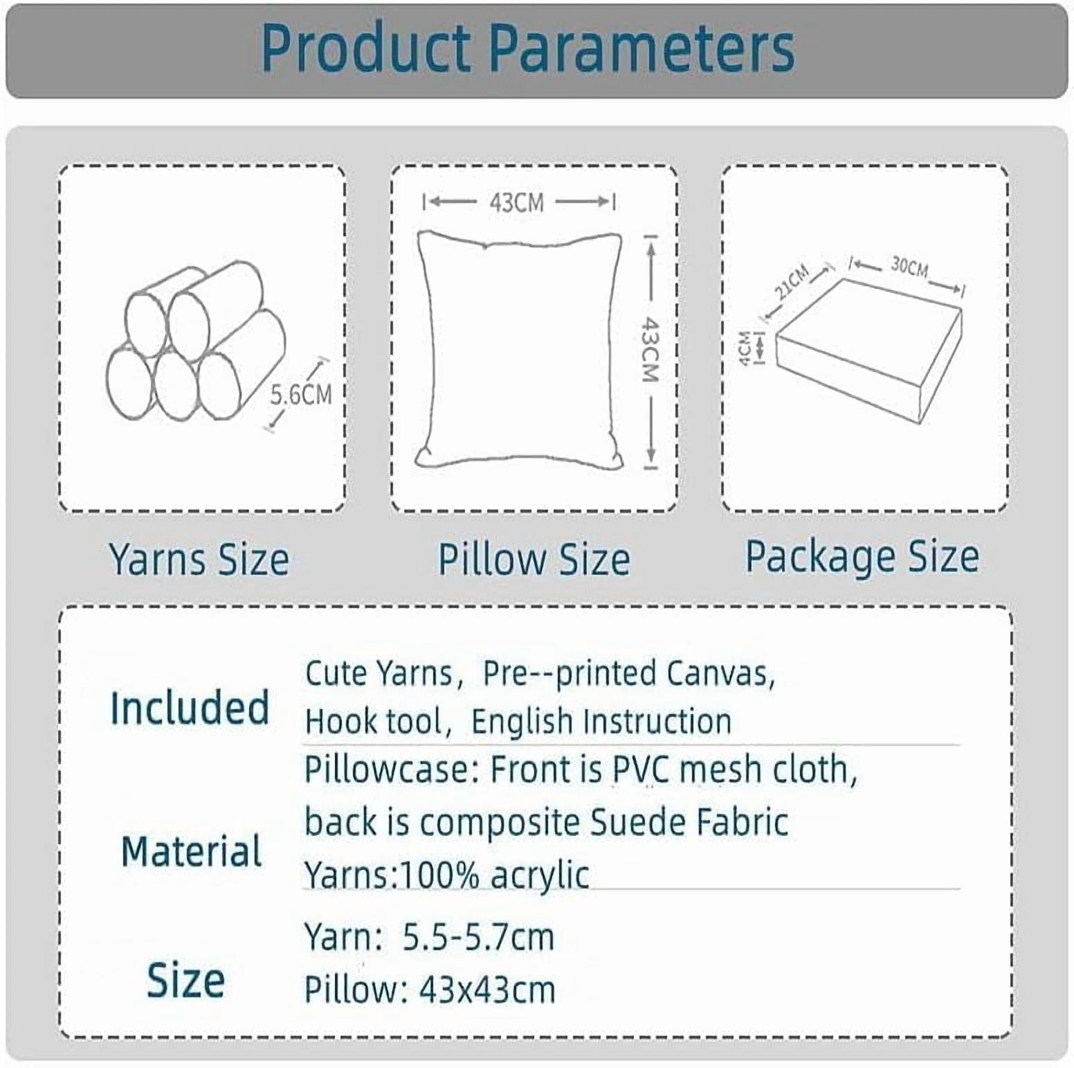 Jesus in Water Latch Hook Kits Pillowcase DIY Rug Making Crochet Hook Cushion Making Kits with Preprinted Pattern Canvas Christmas DIY Needlework Crochet Kits Decor 43x43cm