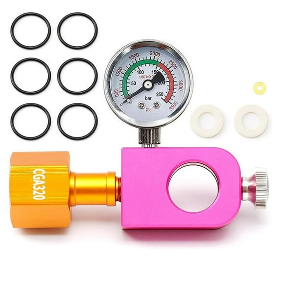 CO2 Refill Adapter for Soda, Filling Adapter with Pressure Gauge