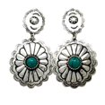 thumbnail image 1 of Pendientes Emulily Western Turquesa con forma de concho colgante, estilo bohemio, 1 of 4