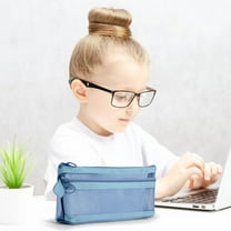 Tyidzon Mesh Zipper Pouch Bags Transparent Mesh Pencil Pouch, Double-Layer Large Capacity Zipper Storage Bag for Class Room College Cosmetics Makeup Travel Office Supplies