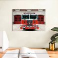 thumbnail image 3 of Elephant Stock Big Red Fire Truck Wall Art - Horizontal Canvas Wall Art - Living Room Wall Decor - Transportation Canvas - Brown And Gray Decor - 12" x 8", 3 of 8
