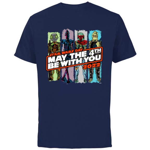 Star Wars May The 4th Be With You 2022 Bounty Hunters - Short Sleeve Cotton T-Shirt for Adults - Customized-Navy