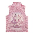 thumbnail image 5 of Uorisanigo Unisex Kids Fleece Vest Fuzzy Girls Boys Sleeveless Pink Floral Dragon Jacket Fall Winter Warm Outwear Full-Zip Jacket Vest Soft Puffy Outwear with Pockets, 5 of 7