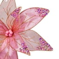 thumbnail image 6 of Glitter and Sequin Poinsettia Clip-on Christmas Ornament - 11.5" - Pink and Gold, 6 of 7