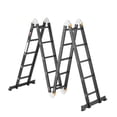 thumbnail image 6 of KFFKFF Versatile Collapsible Ladder, 7-Function Tall Expanding Step Ladder, A-Shape 5-Step Extendable Ladder, 19ft Maximum Height Robust Adjustable Ladder, 330 lbs Load-Bearing for Domestic Outdoor, 6 of 9