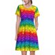 thumbnail image 1 of Disketp Bright Rainbow para Vestido de Manga Corta para Mujeres, Vestidos de Verano para Mujeres, Casual y Holgado para la Playa, 1 of 6
